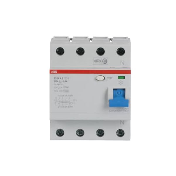 F204 A S-100/0.5 Residual Current Circuit Breaker 4P A type 500 mA image 4