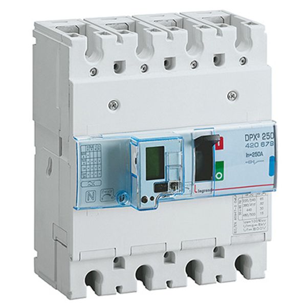 MCCB electronic + energy metering - DPX³ 250 - Icu 70 kA - 400 V~ - 4P - 250 A image 1