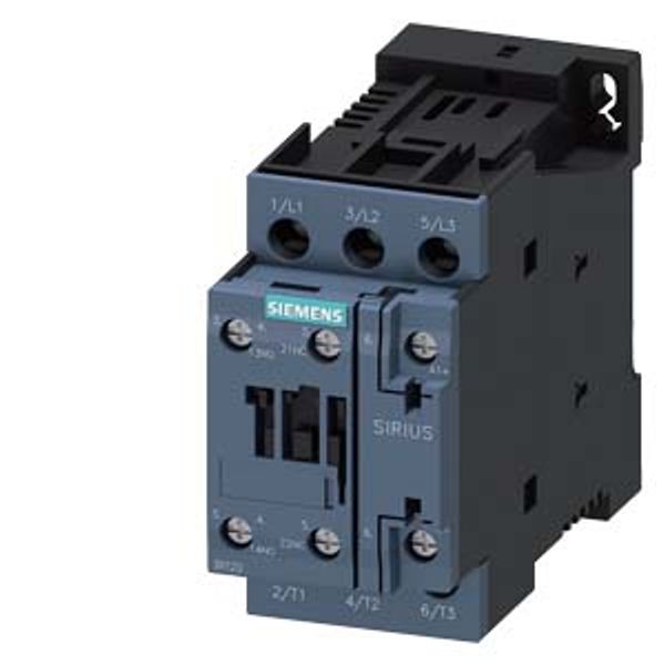 power contactor, AC-3e/AC-3, 32 A, 15 kW / 400 V, 3-pole, 12 V DC, 0.7-1.25* Us, auxiliary contacts: 1 NO + 1 NC, image 1