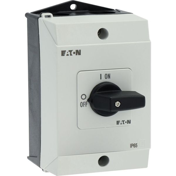 On-Off switch, T0, 20 A, surface mounting, 2 contact unit(s), 3 pole, with black thumb grip and front plate image 57