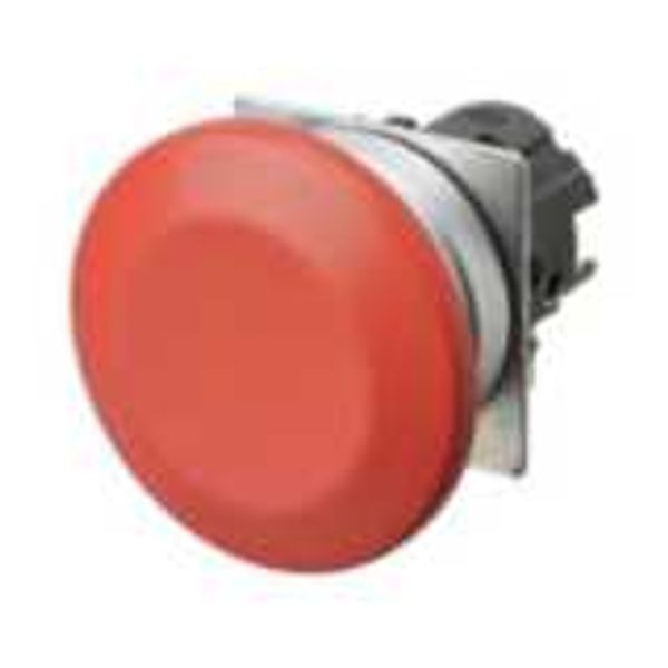 Pushbutton A22NZ Ø22, bezel brushed metal, MUSHROOM, MOMENTARY, CAP CO image 1