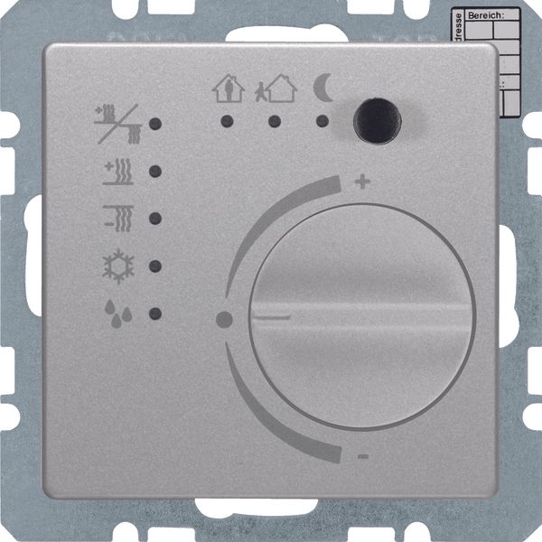 Thermostat with push-button interface, Q.1/Q.3, aluminium velvety, lac image 1