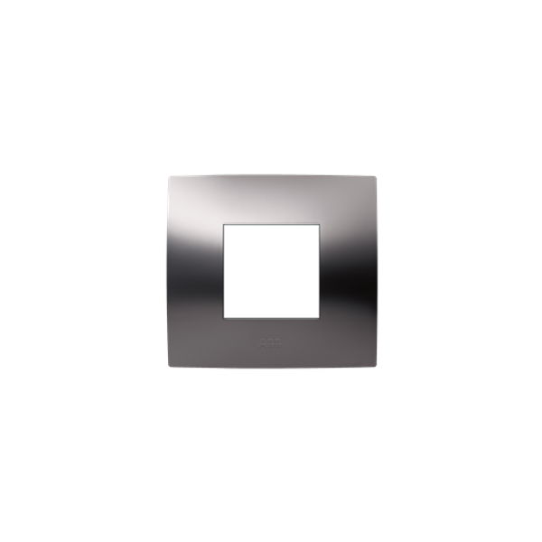 frame, 2 modules, METAL BLACK satin finish 1gang Black - Chiara image 1