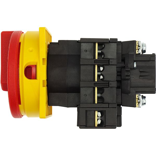 Main switch, P1, 32 A, flush mounting, 3 pole + N, Emergency switching off function, With red rotary handle and yellow locking ring, Lockable in the 0 image 39