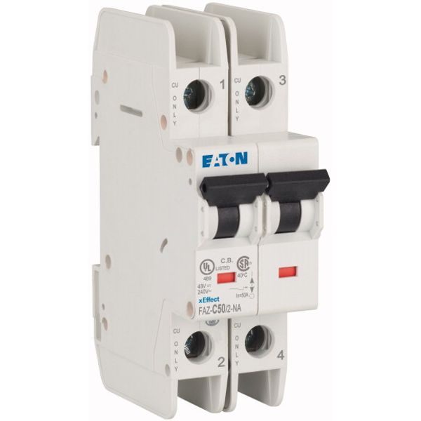 Miniature circuit breaker (MCB), 50 A, 2p, characteristic: C, NA image 4