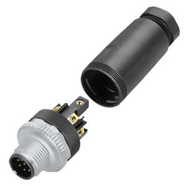 RF connector M12 8-pole, male, stra... image 1