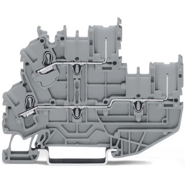 1-conductor/1-pin double deck receptacle terminal block Through/throug image 1