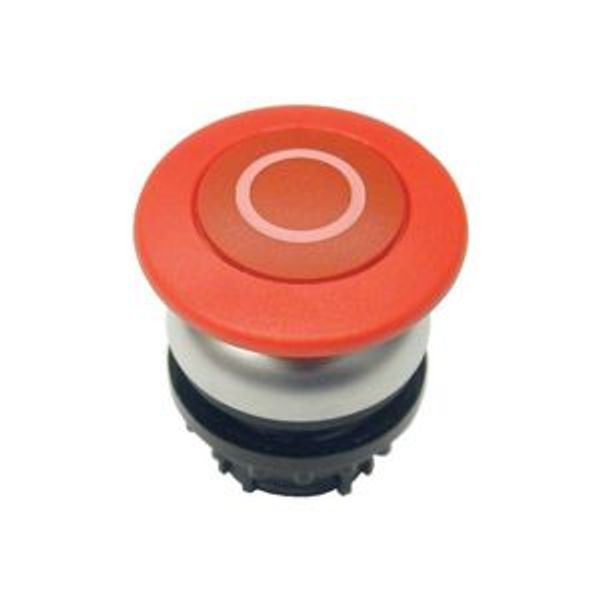 Mushroom actuator, RMQ-Titan, Mushroom, momentary, Mushroom red, red, inscribed, Bezel: titanium image 4