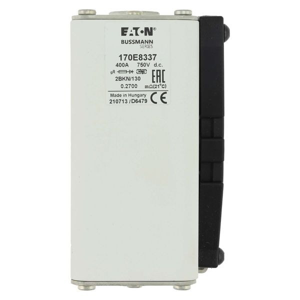 Fuse-link, high speed, 400 A, DC 750 V, size 2, 59 x 77 x 130 mm, gR, IEC, single indicator image 19