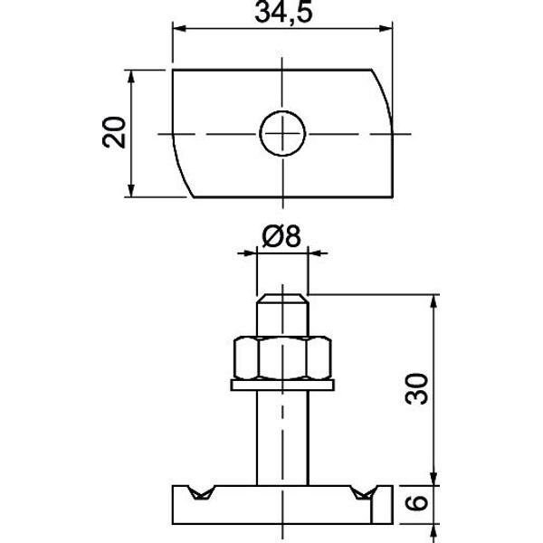 MS41HB M8x30 ZL Hammerhead screw for profile rail MS4121/4141 M8x30mm image 2