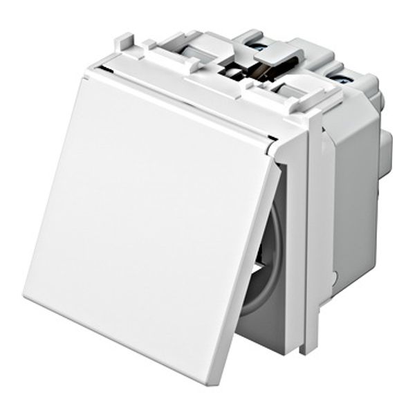 Socket white, higher protection cover, white lid 16A image 1