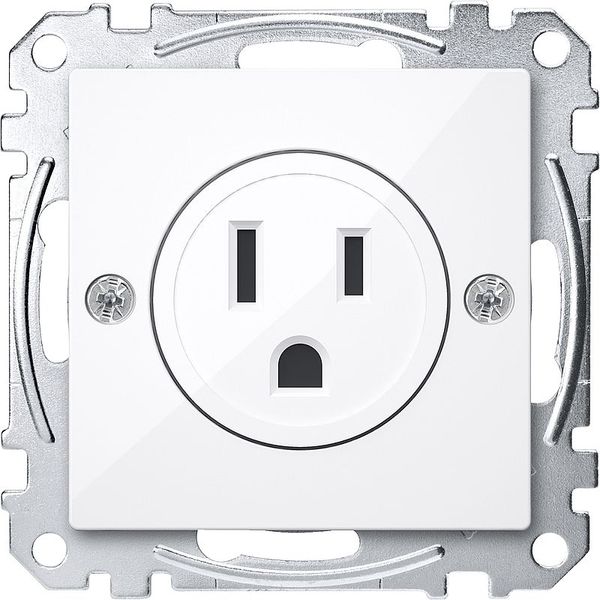 USA socket insert, 15 A, active white glossy, system M image 1