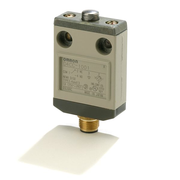 Compact limit switch, connector type, 1 A 125 VAC, pin plunger image 1