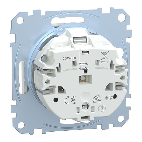 SCHUKO socket with computer marking, touch protection, plug-in terminals, active white glossy, System M image 1