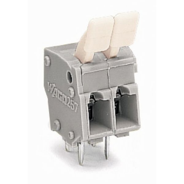 PCB terminal block finger-operated levers 2.5 mm² gray image 1