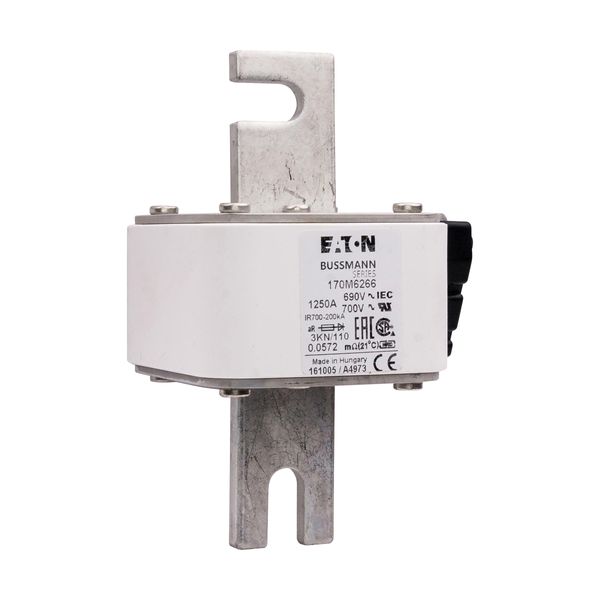 Fuse-link, high speed, 1250 A, AC 690 V, DIN 3, 76 x 92 x 139 mm, aR, DIN, IEC, single indicator image 12