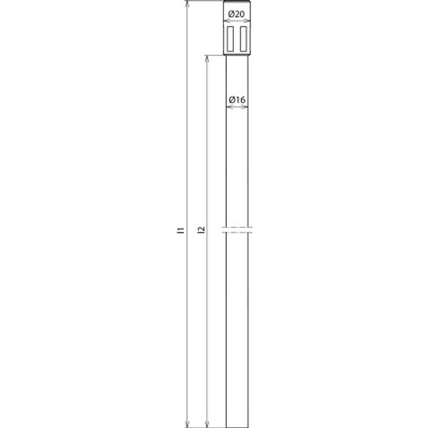 Light grey GRP spacer bar D 16mm with Al socket M10 L 675mm f. DEHNiso image 2