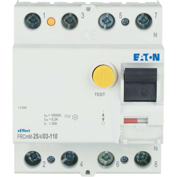 Residual current circuit breaker (RCCB), 25A, 4p, 300mA, type AC, 110V image 2