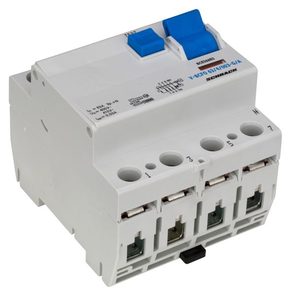 Residual current circuit breaker 63A, 4-p, 30mA, type A,G,V image 5