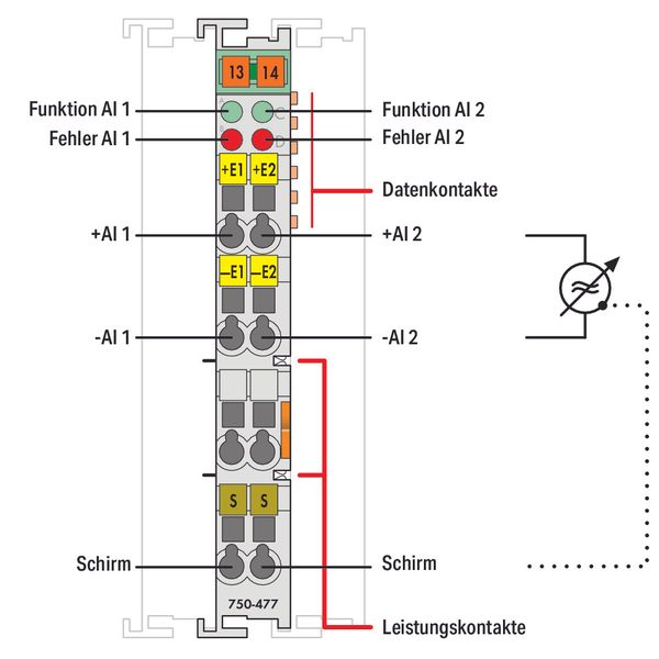 2-channel analog input 0 … 10 V AC/DC Differential input light gray image 3