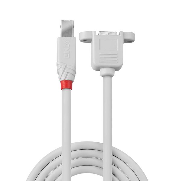 USB 2.0 cable type B/B extension, light-grey, 1m image 2