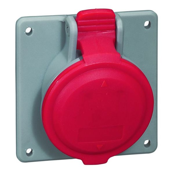 Panel mounting socket P17 - inclined outlet - IP44 - 380/415 V~ - 32 A - 3P+E image 1