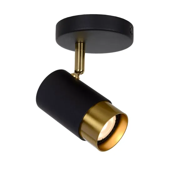 Lucide FLORIS - Ceiling spotlight - Ø 10 cm - 1xGU10 - Black image 1