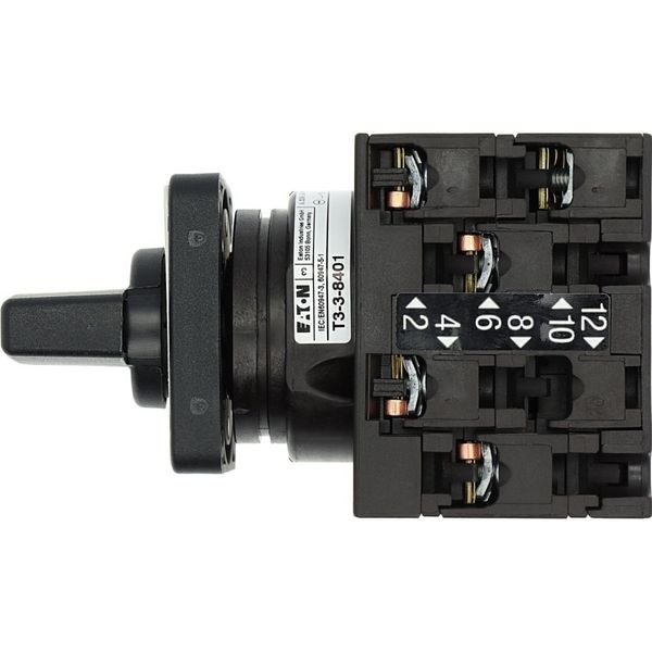 Reversing switches, T3, 32 A, flush mounting, 3 contact unit(s), Contacts: 5, 60 °, maintained, With 0 (Off) position, 1-0-2, Design number 8401 image 26