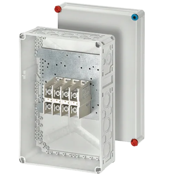 Junction box with terminals, 4-pole up to Al+Cu up to 150m, IP 65, grey RAL 7032 (HPL3900224) image 1