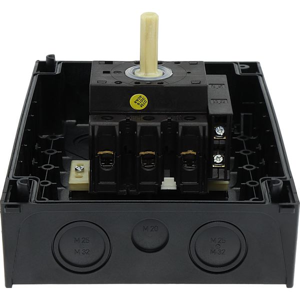 Safety switch, P3, 63 A, 3 pole, 1 N/O, 1 N/C, Emergency switching off function, With red rotary handle and yellow locking ring, Lockable in position image 50