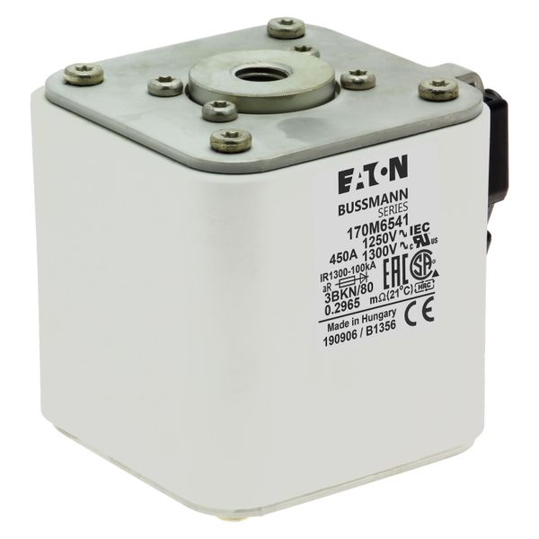 Fuse-link, high speed, 450 A, AC 1250 V, size 3, 76 x 92 x 83 mm, aR, IEC, UL, single indicator image 24