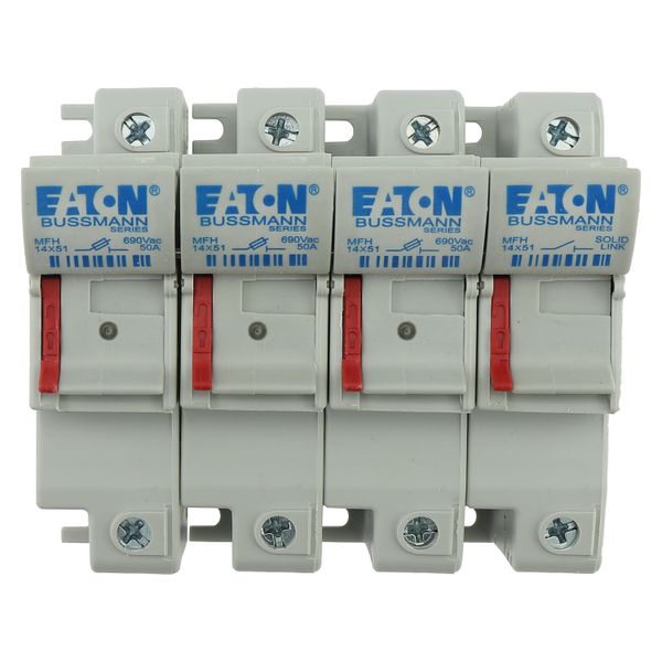 Fuse-holder, low voltage, 50 A, AC 690 V, 14 x 51 mm, 3P + neutral, IEC, with indicator image 32