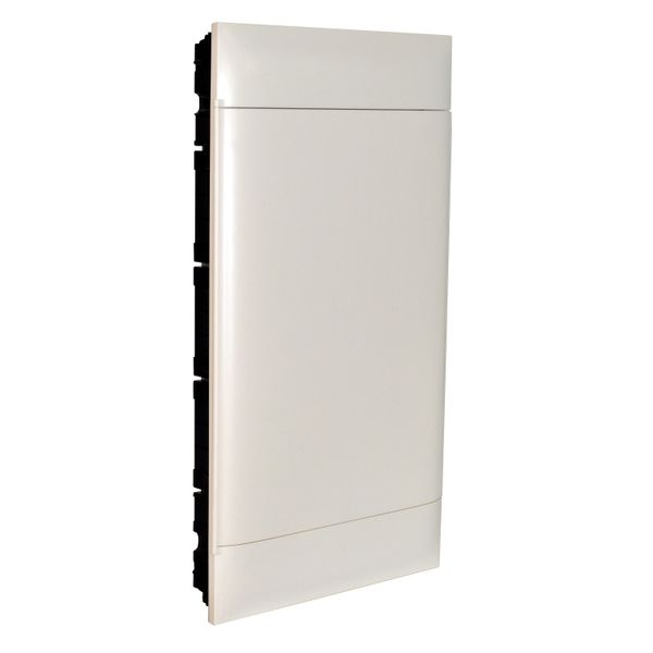 LEGRAND 4X18M FLUSH CABINET WHITE DOOR E + N  TERMINAL BLOCK FOR DRY WALL image 1
