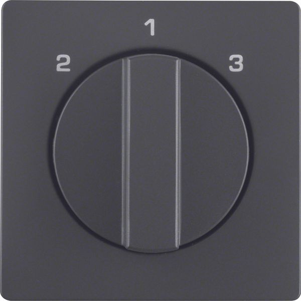 Centre plate rotary knob 3-step switch, Berker Q.1/Q.3, anthr velv, la image 1