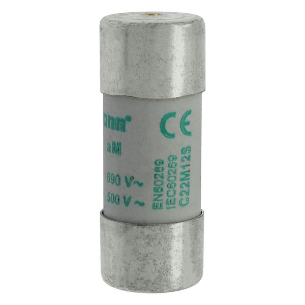 Fuse-link, LV, 12 A, AC 690 V, 22 x 58 mm, aM, IEC, with striker image 9