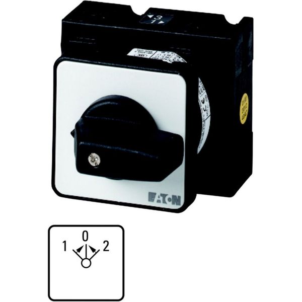 Changeoverswitches, T3, 32 A, centre mounting, 1 contact unit(s), Contacts: 2, 45 °, momentary, With 0 (Off) position, with spring-return from both di image 1