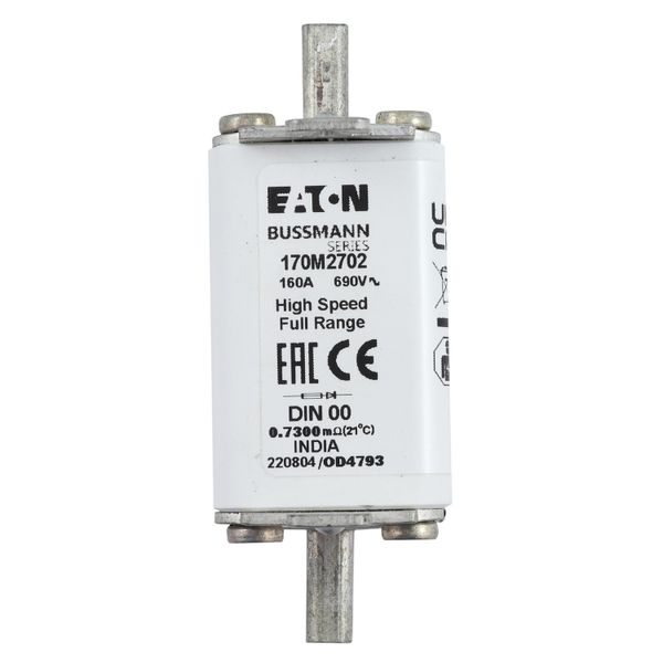 Fuse-link, high speed, 160 A, AC 690 V, DIN 00, 30 x 60 x 79 mm, gR, DIN, IEC, single indicator image 7