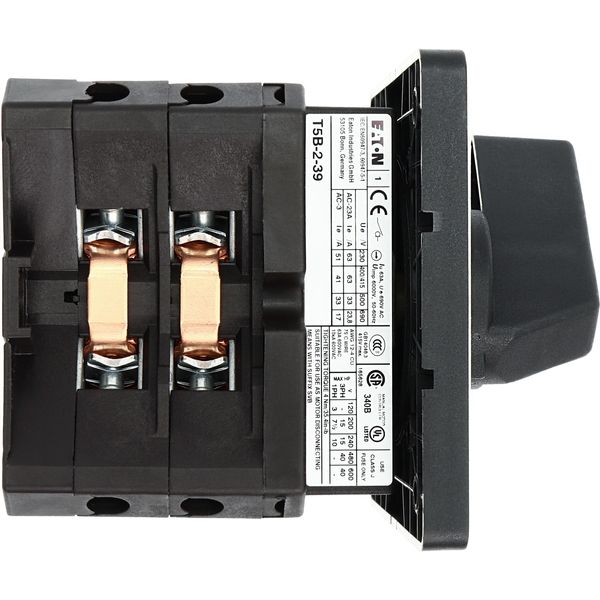Multi-speed switches, T5B, 63 A, flush mounting, 2 contact unit(s), Contacts: 4, 90 °, maintained, Without 0 (Off) position, 1-2, Design number 39 image 32
