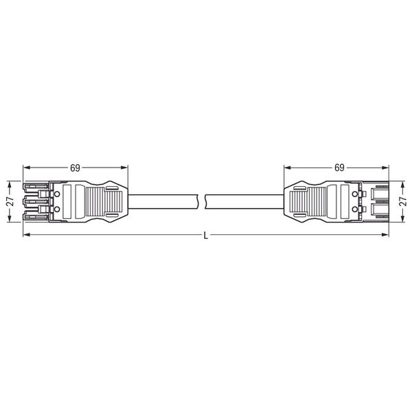 pre-assembled interconnecting cable;Eca;Socket/plug;black image 3