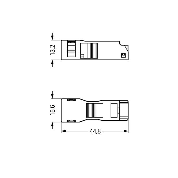 Strain relief housing 2-pole with locking clip white image 5