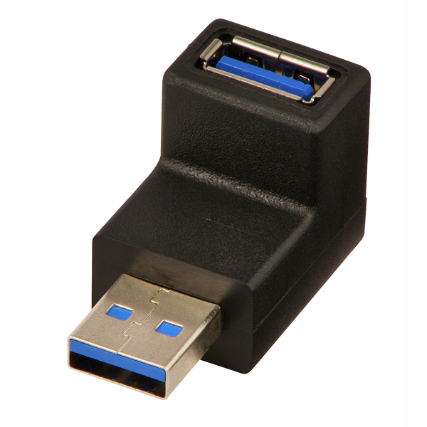 USB 3.0 90 Degree Down Type A Male to A Female Right Angle Adapter image 1