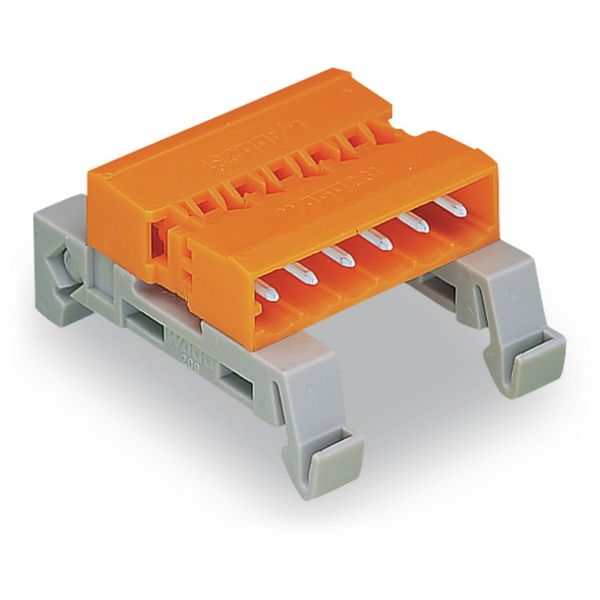 Double pin header DIN-35 rail mounting 17-pole orange image 3