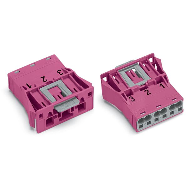 Snap-in plug 3-pole Cod. B pink image 2