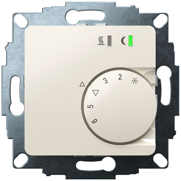 UP room controller, RAL1013 glossy 50x50, 5-30C, AC 24V, triac output, switchable 5 actuators each 3W, change-over input, TA 3.5K, LED displays image 2