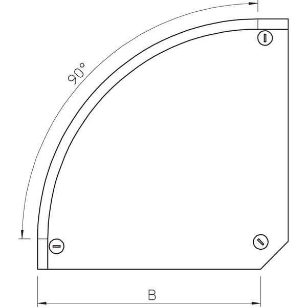 DFB 90 300 DD 90° bend cover with turn-buckles, RB 90 300 B300mm image 2