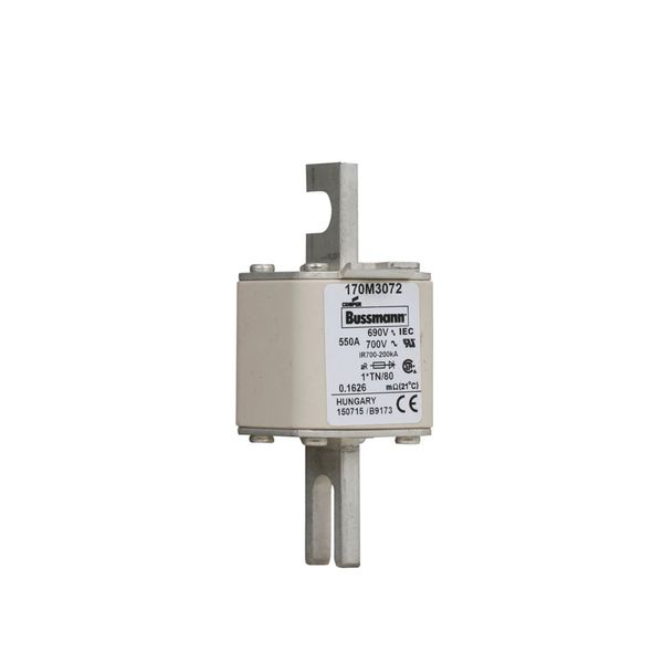 Fuse-link, high speed, 550 A, AC 690 V, compact DIN 1, 45 x 58 x 104 mm, aR, DIN, IEC, single indicator image 11