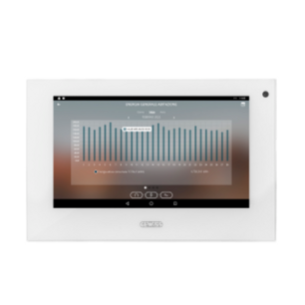 7" TOUCH SCREEN PANEL WITH VIDEO ENTRYPHONE AND SYSTEM SUPERVISION FUNCTIONS - WHITE image 1