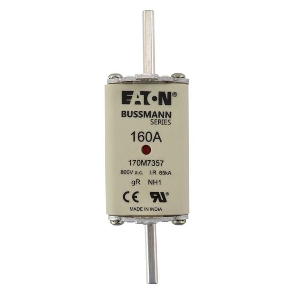 Fuse-link, high speed, 160 A, AC 800 V, NH1, gR, UL, IEC, dual indicator image 3