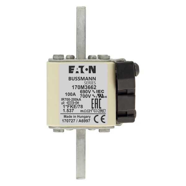 Fuse-link, high speed, 100 A, AC 690 V, compact size 1, 45 x 59 x 110 mm, aR, IEC, UL image 16