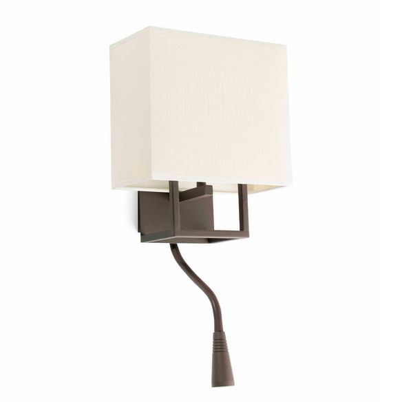 VESPER BROWN WALL LAMP WITH READER LED 1 X E14 20W image 1